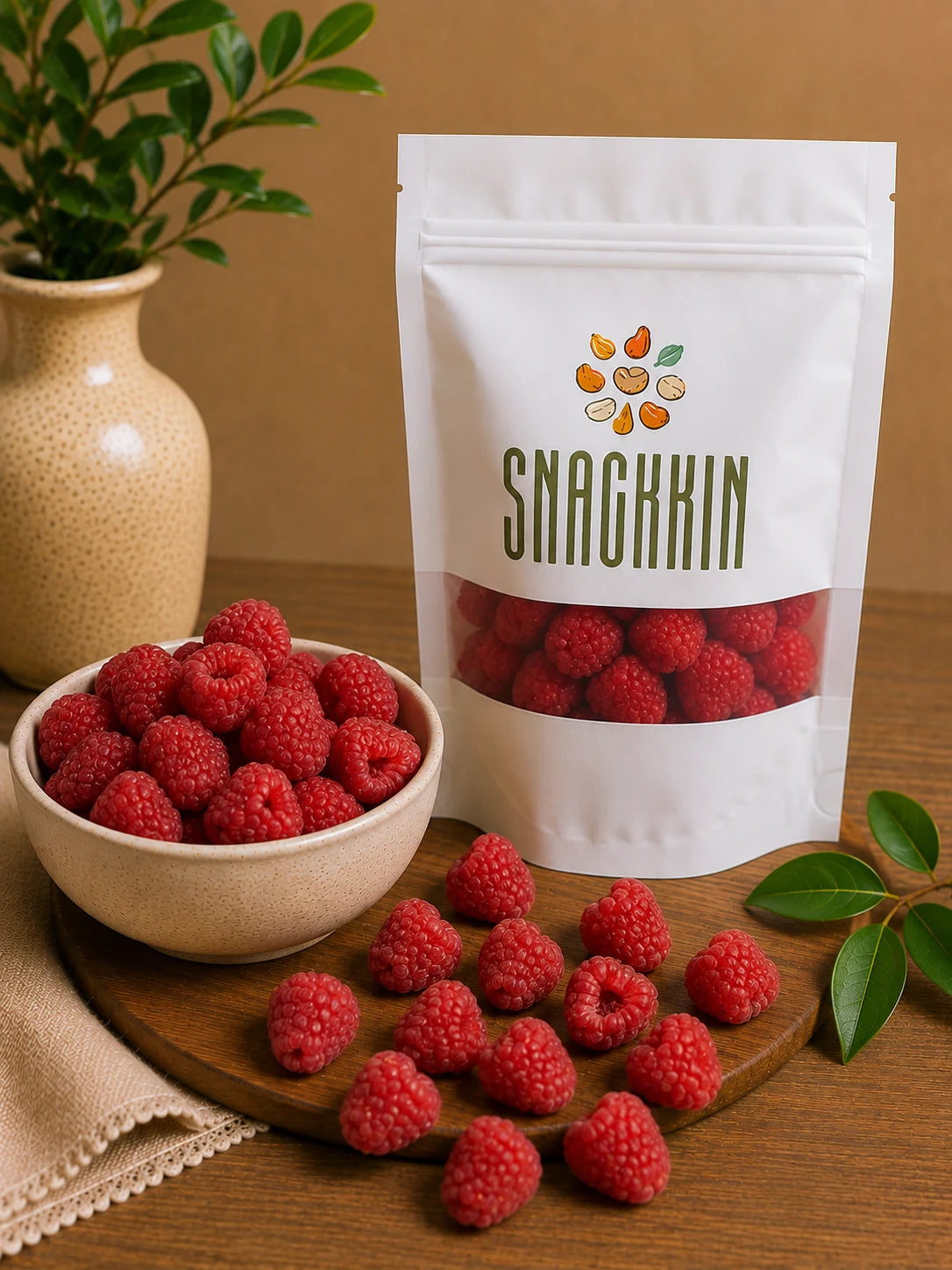 Snackkin raspberry pouch